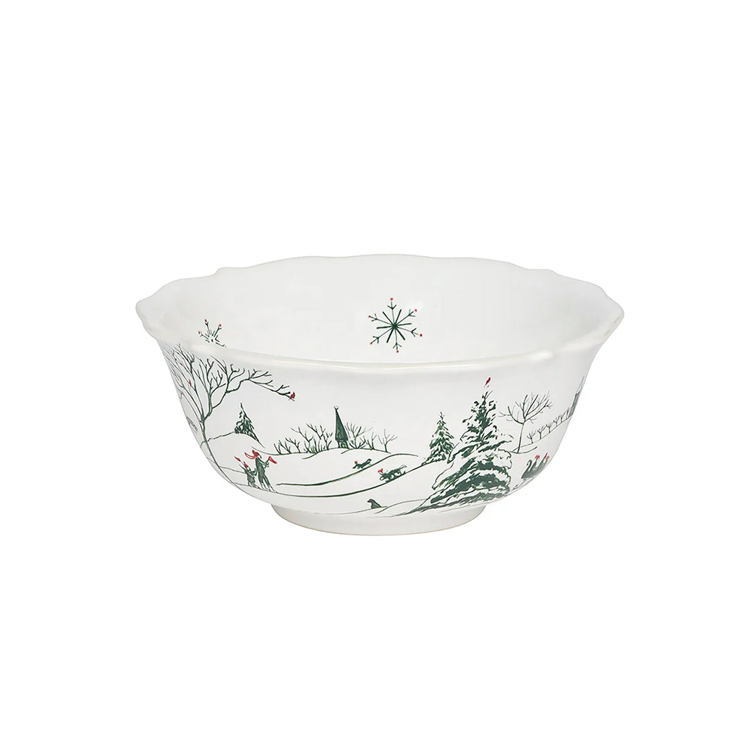 Country Estate Winter Frolic Cereal/Ice Cream Bowl - Evergreen