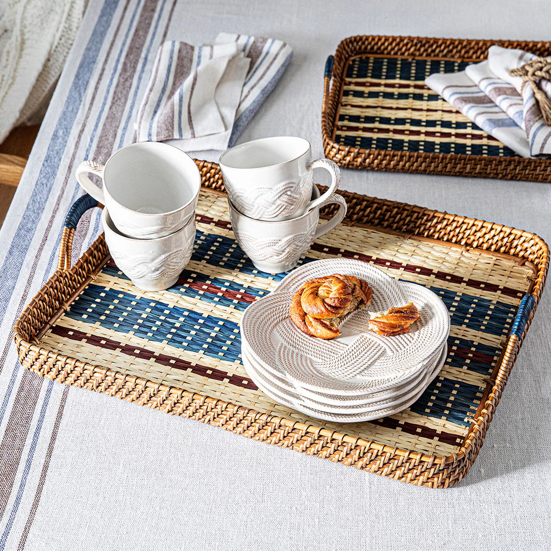 Danish Stripe 21" Tray - Navy