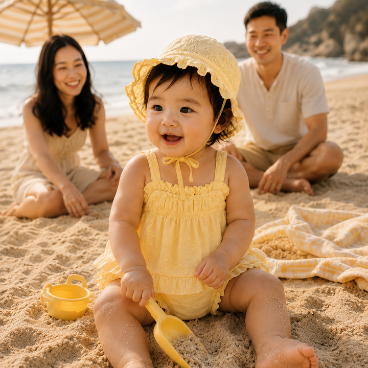 Banana Eyelet Bloomer Set