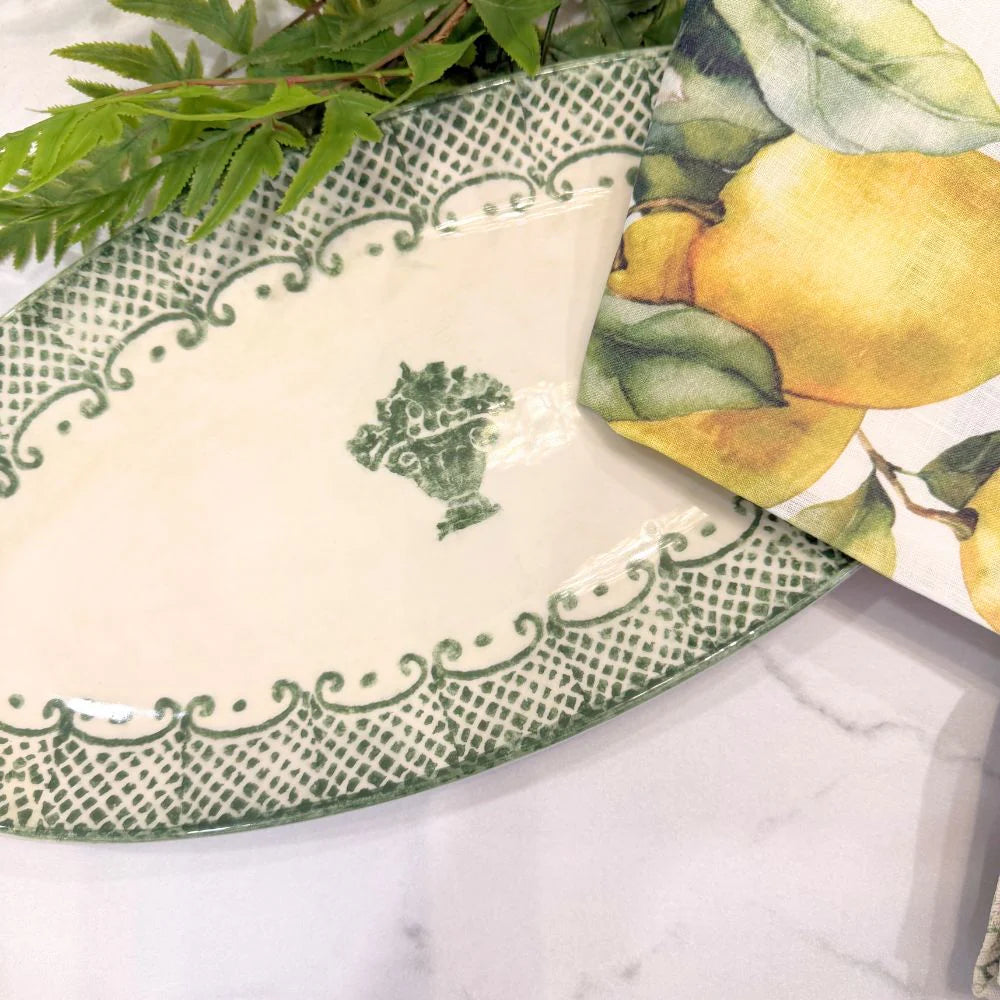 Burano Green Oval Platter