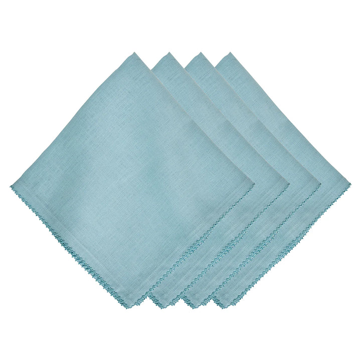 Berry Scallop Napkin Set/4 - Light Blue