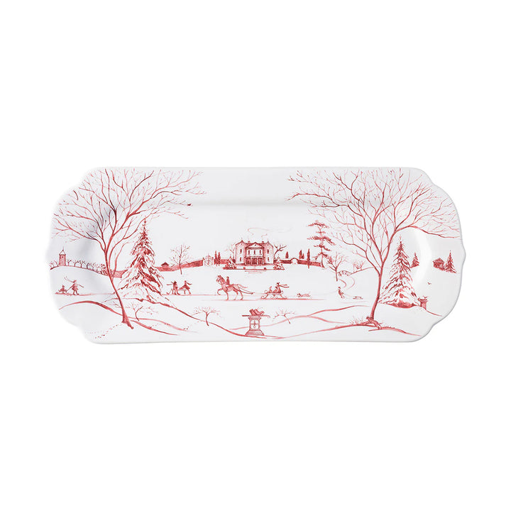 Country Estate Winter Frolic 15" Hostess Tray - Ruby