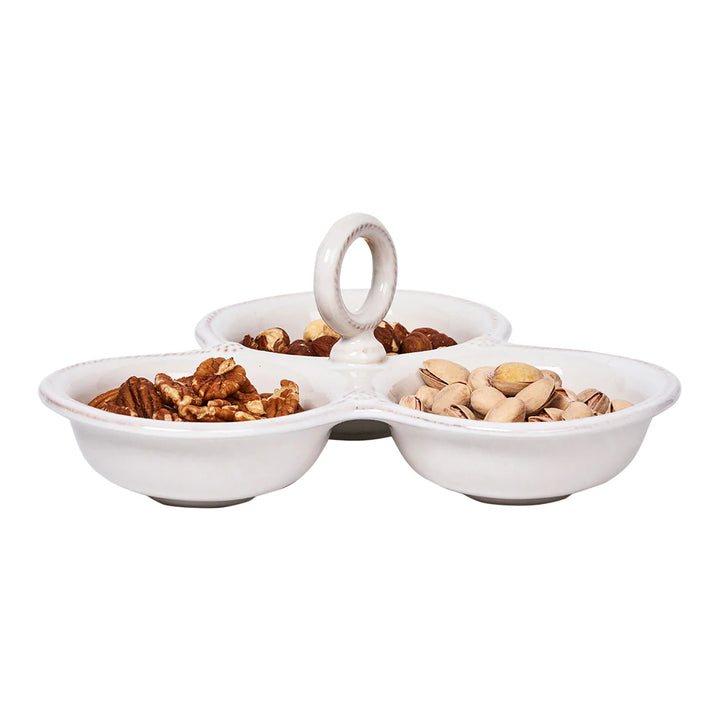 Berry &amp; Thread Triple Bowl Server - Whitewash