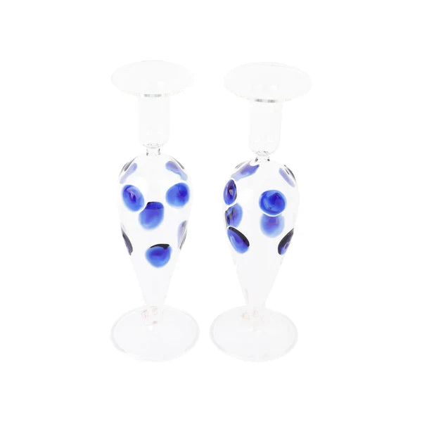 Drop Blue Candlesticks - Set of 2