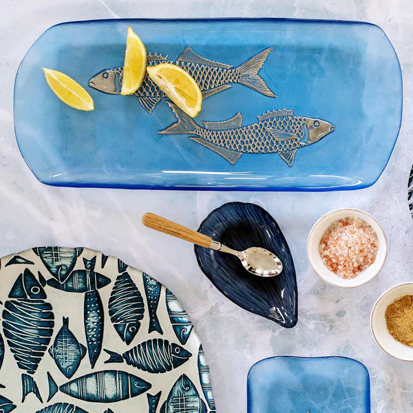 Isola Glass Medium Fish Rectangular Tray