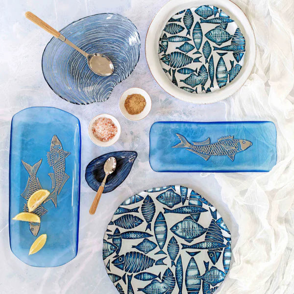 Isola Glass Small Fish Rectangular Tray