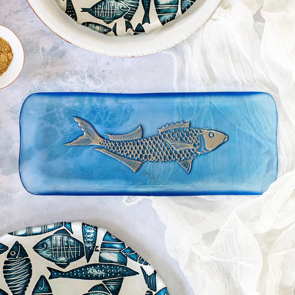 Isola Glass Small Fish Rectangular Tray