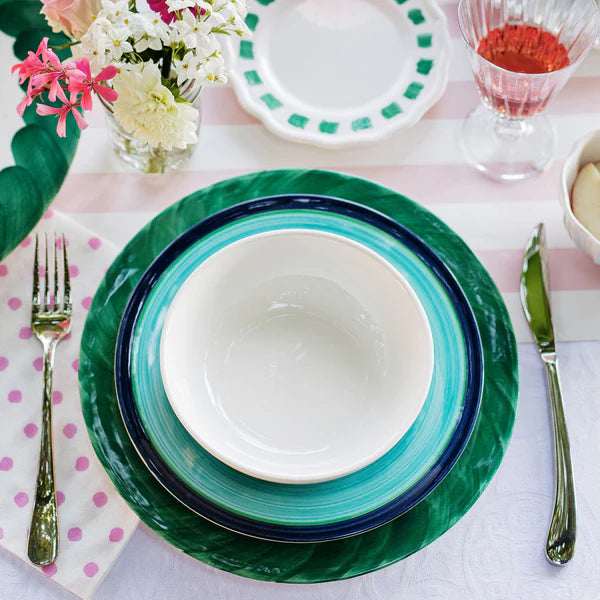 Lisbon Green Brushstroke Dinner Plate
