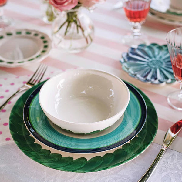Lisbon Green Brushstroke Salad Plate