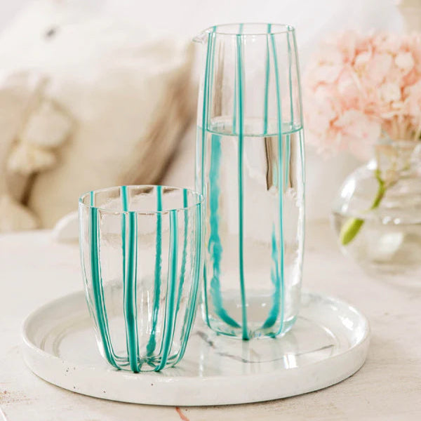 Nuovo Stripe Teal Pitcher