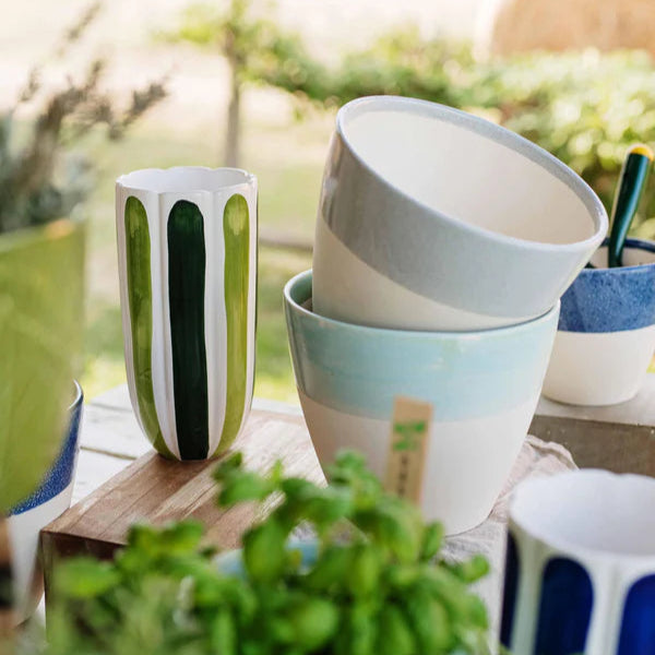 Viva Garden Light Gray Reactive Large Cachepot