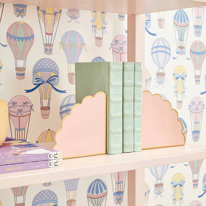 Eloise Blush & Gold Scalloped Bookends