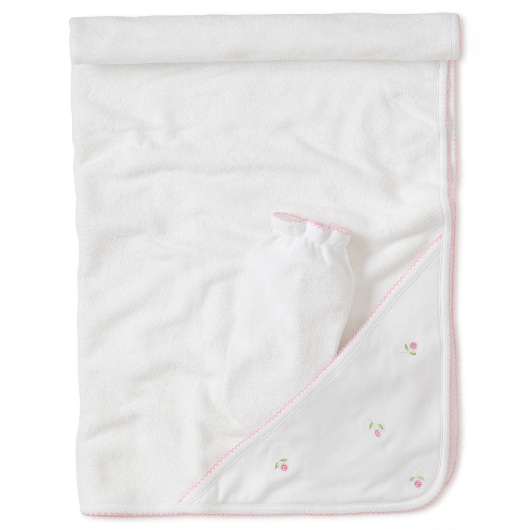 Garden Roses Hooded Towel w/ Mitt