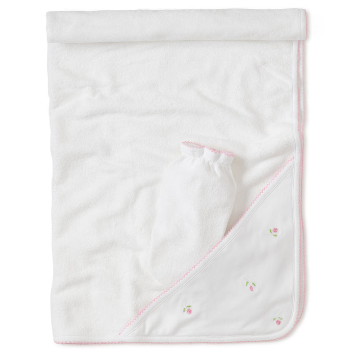 Garden Roses Hooded Towel w/ Mitt