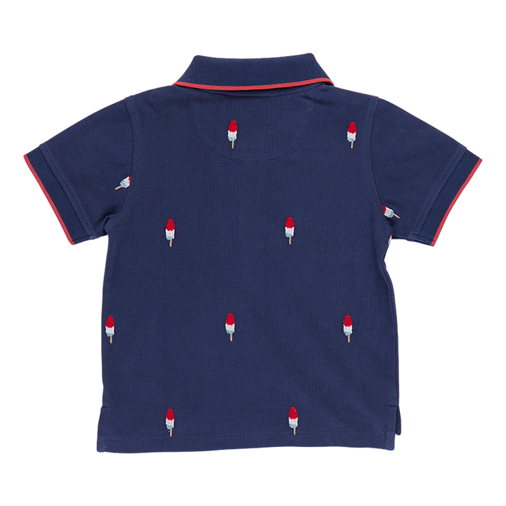 Boys Alec Shirt - Navy Rocket Pop Embroidery