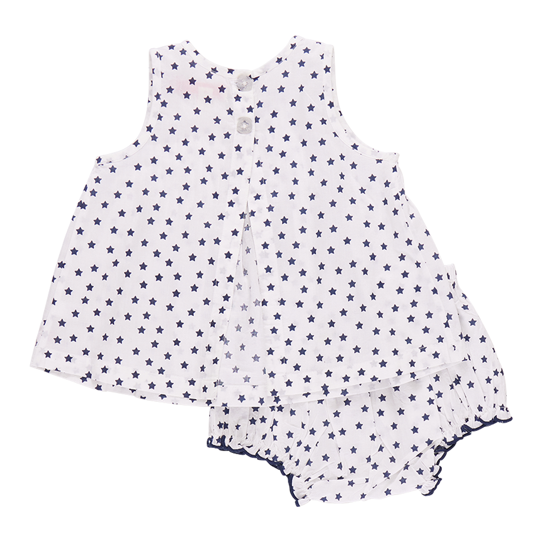Baby Girls Jaipur Set - Cream Ditsy Stars