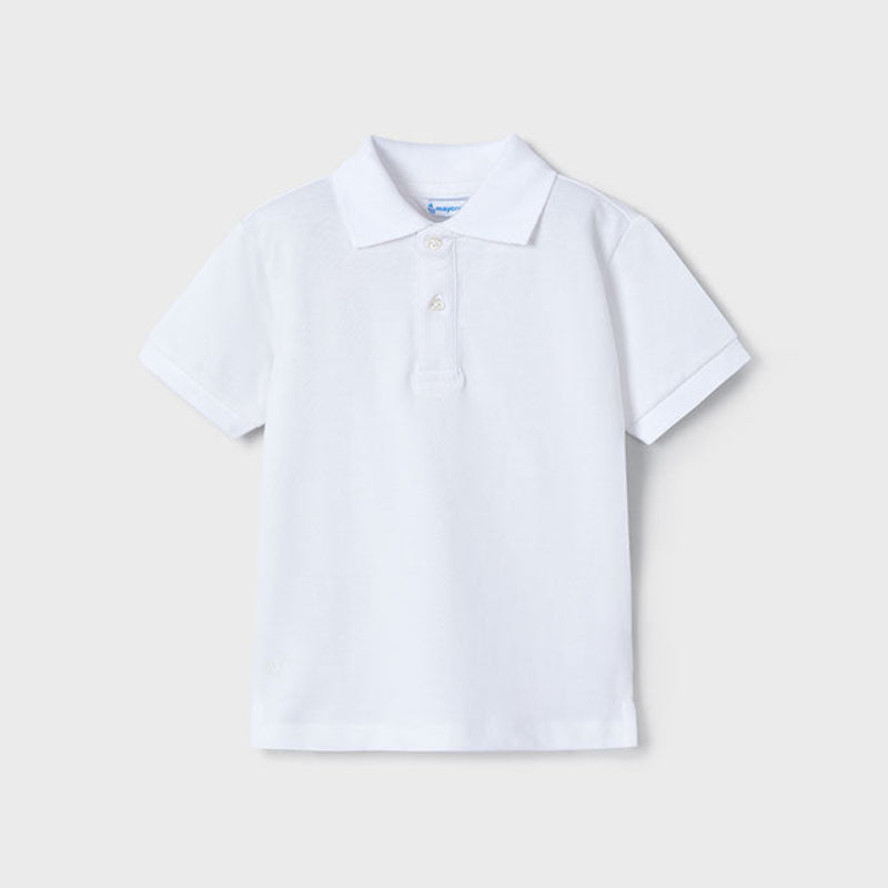 White Basic Short Sleeve Polo