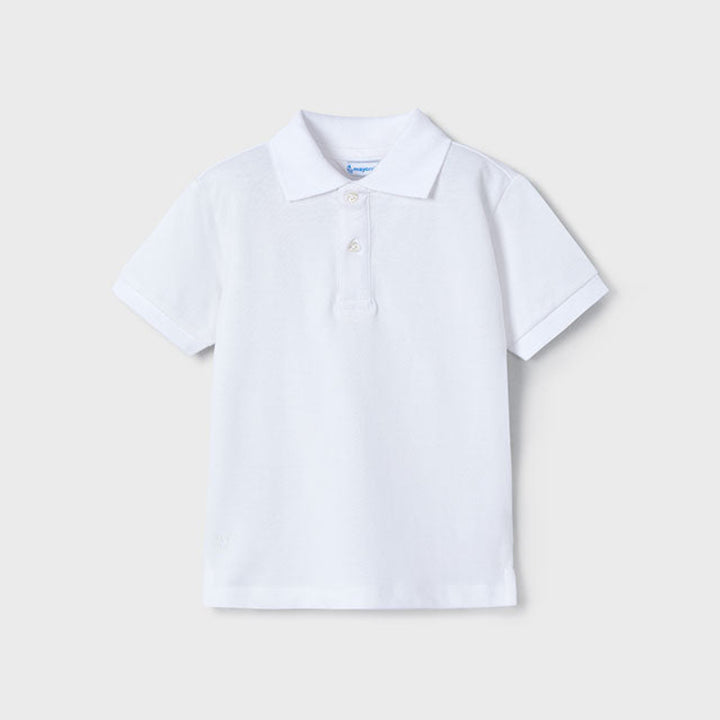 White Basic Short Sleeve Polo