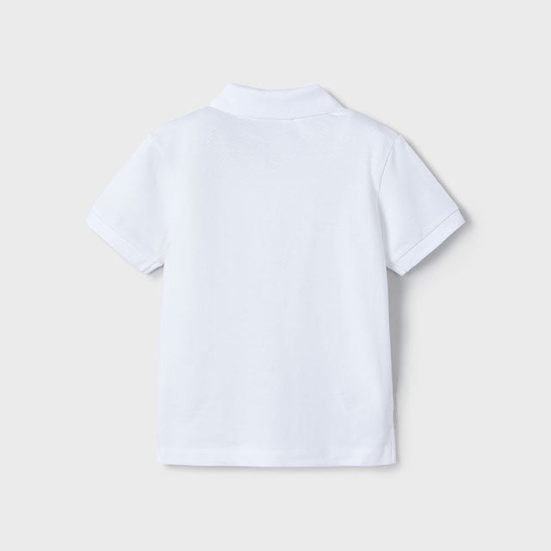 White Basic Short Sleeve Polo