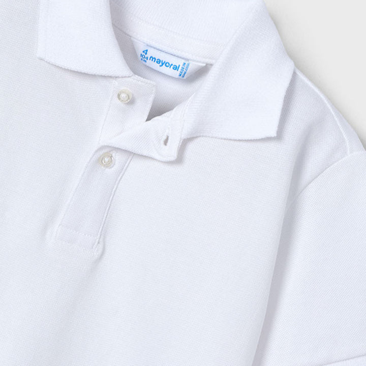 White Basic Short Sleeve Polo