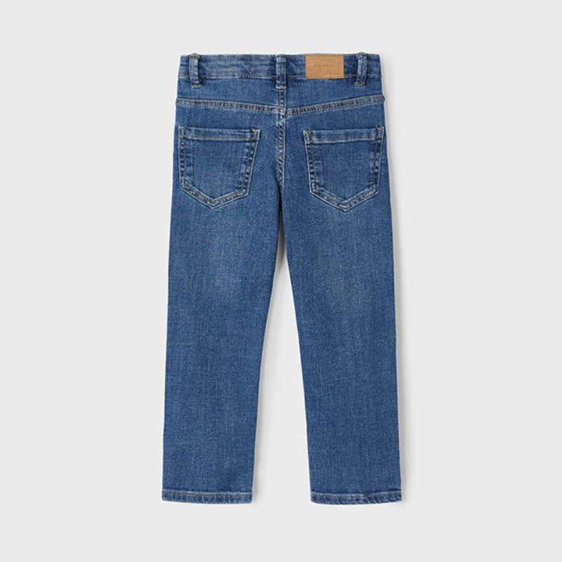 Medium Denim Straight Fit Jeans