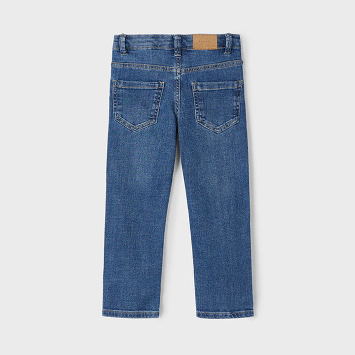 Medium Denim Straight Fit Jeans