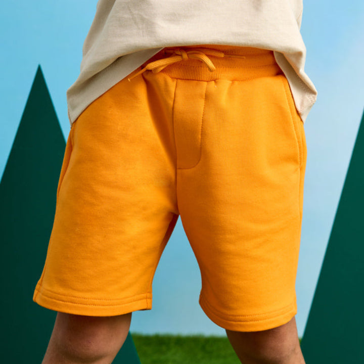 Orange Basic Fleece Shorts