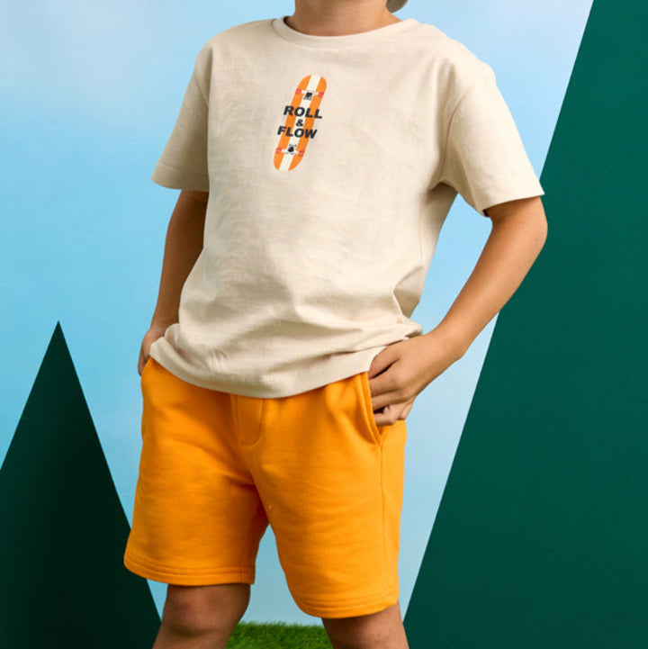 Orange Basic Fleece Shorts