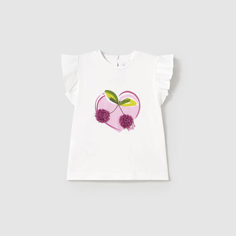 White Knit Ruffle T-Shirt