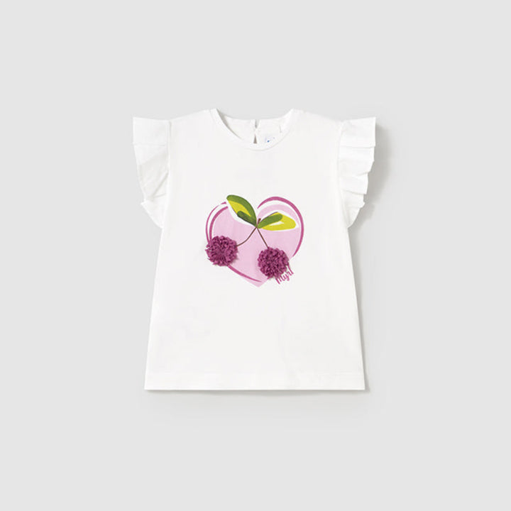 White Knit Ruffle T-Shirt