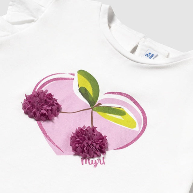 White Knit Ruffle T-Shirt