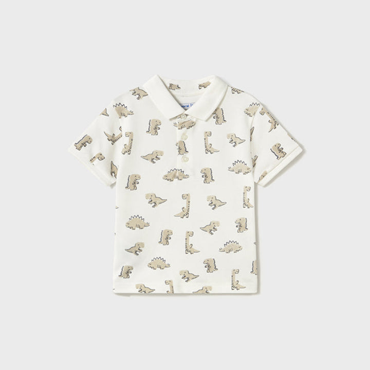 Cream Dino Short Sleeve Polo