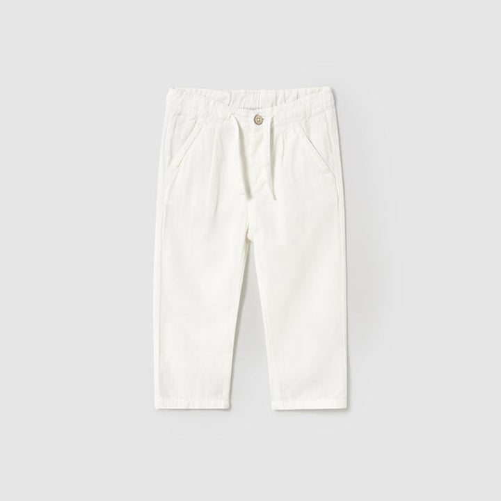 White Loose-Fit Linen Pants
