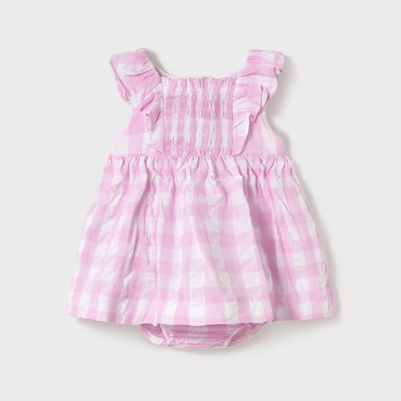 Mauve Smocked Vichy Dress