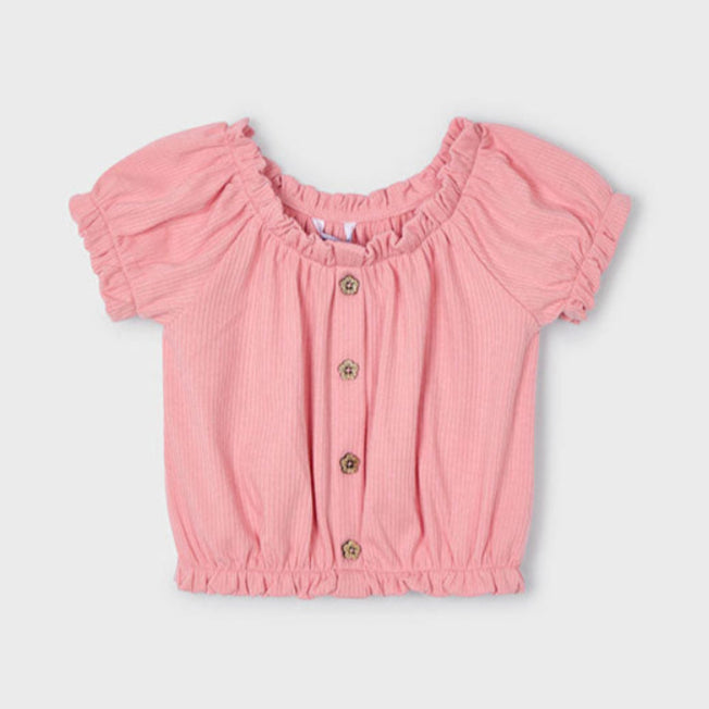 Salmon Ribbed T-Shirt