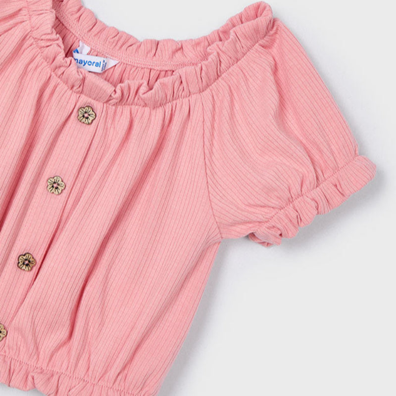Salmon Ribbed T-Shirt
