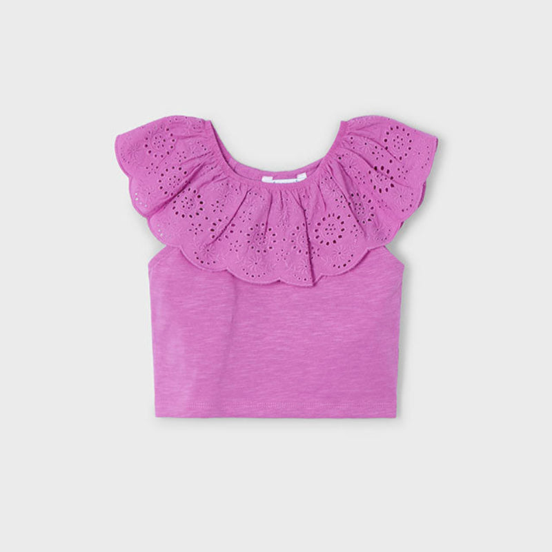 Orchid Eyelet Ruffle T-Shirt