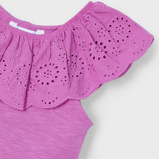 Orchid Eyelet Ruffle T-Shirt