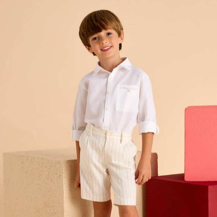 White Long Sleeve Linen Shirt