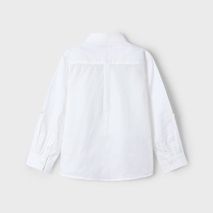 White Long Sleeve Linen Shirt