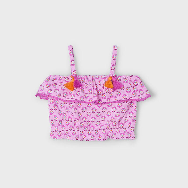 Mauve Ruffle Floral Top