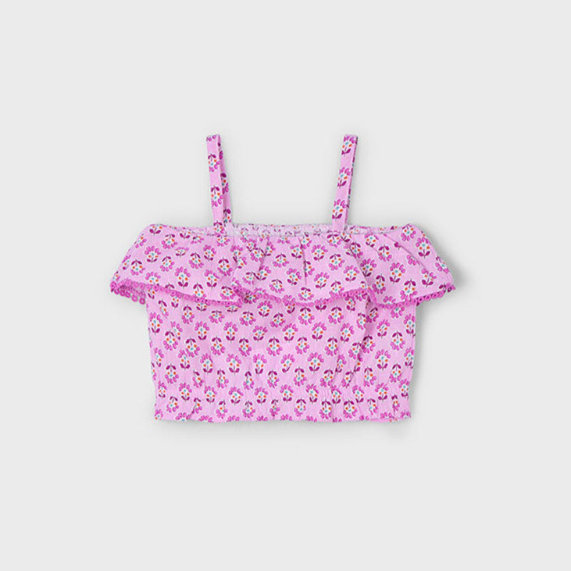 Mauve Ruffle Floral Top