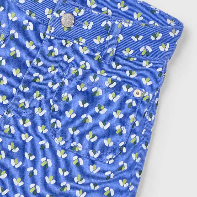 Indigo Floral Twill Shorts