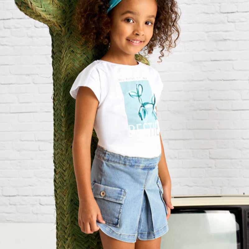 Light Cargo Denim Shorts