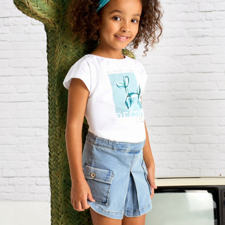 Light Cargo Denim Shorts