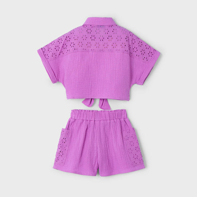 Orchid Eyelet Short Set