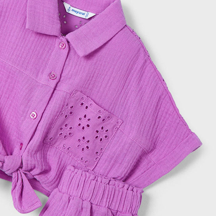 Orchid Eyelet Short Set