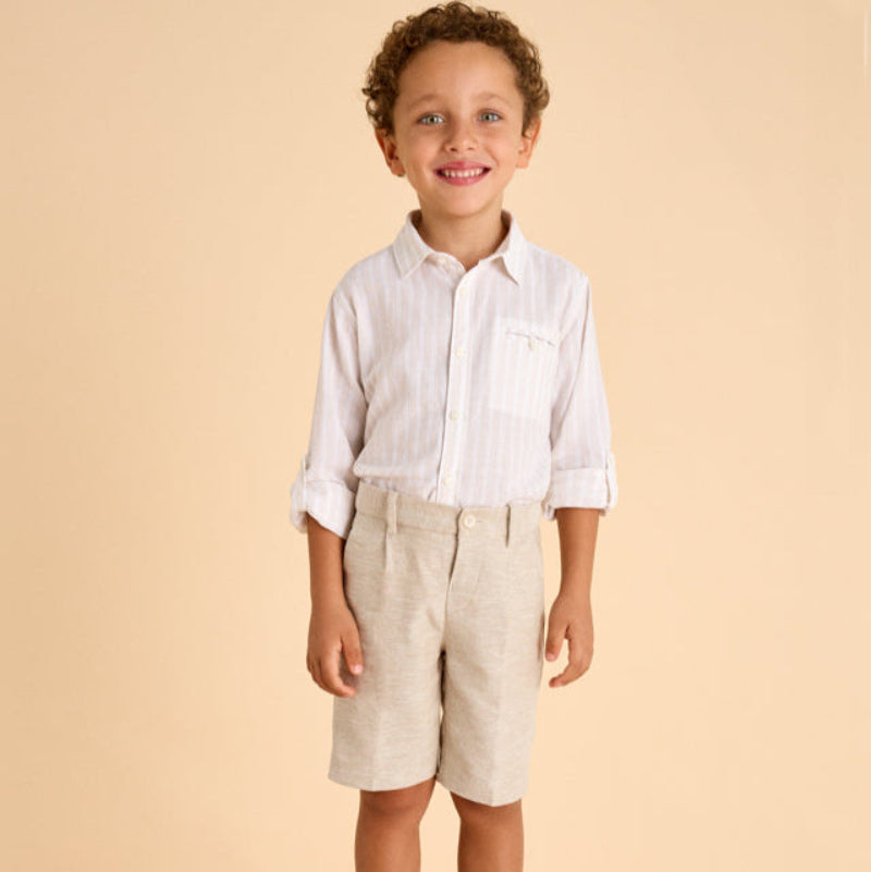 Sand Linen Dress Shorts