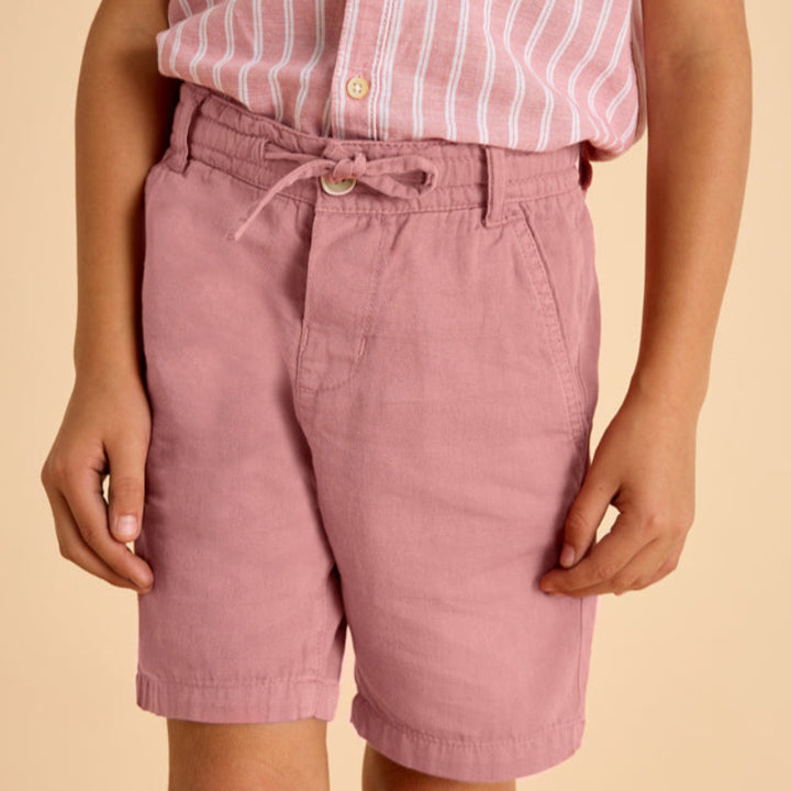 Guava Linen Bermuda Shorts