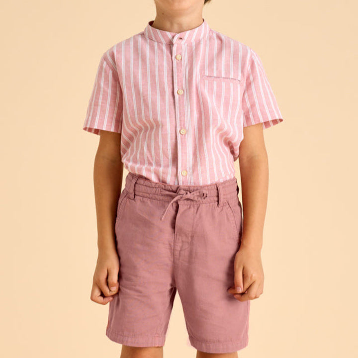 Guava Linen Bermuda Shorts